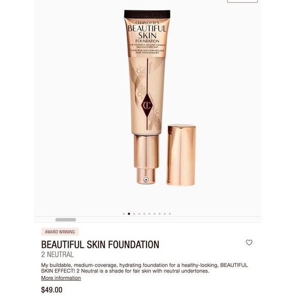 Charlotte Tilbury Beautiful Skin Foundation 2 NEUTRAL FAIR - Picture 9 of 10